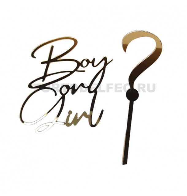 Топпер Мальчик или Девочка (Boy or Girl) золото акрил